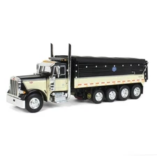 First Gear DCP 1/64 Black Peterbilt 379 w/ Quad-Axle MAC Dump Body 60-1345