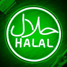 Halal Neon Signs for Wall Decor Dimmable Led Green Restaurant Neon green-Halal