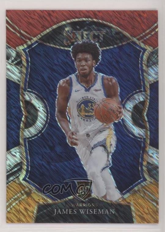 2020-21 Panini Select Concourse Red White Orange Shimmer Prizm James Wiseman rp9