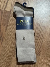 NEW 3 PAIR PACK POLO RALPH LAUREN MENS CREW  SIZE 6-12.5 OLIVE /BROWN