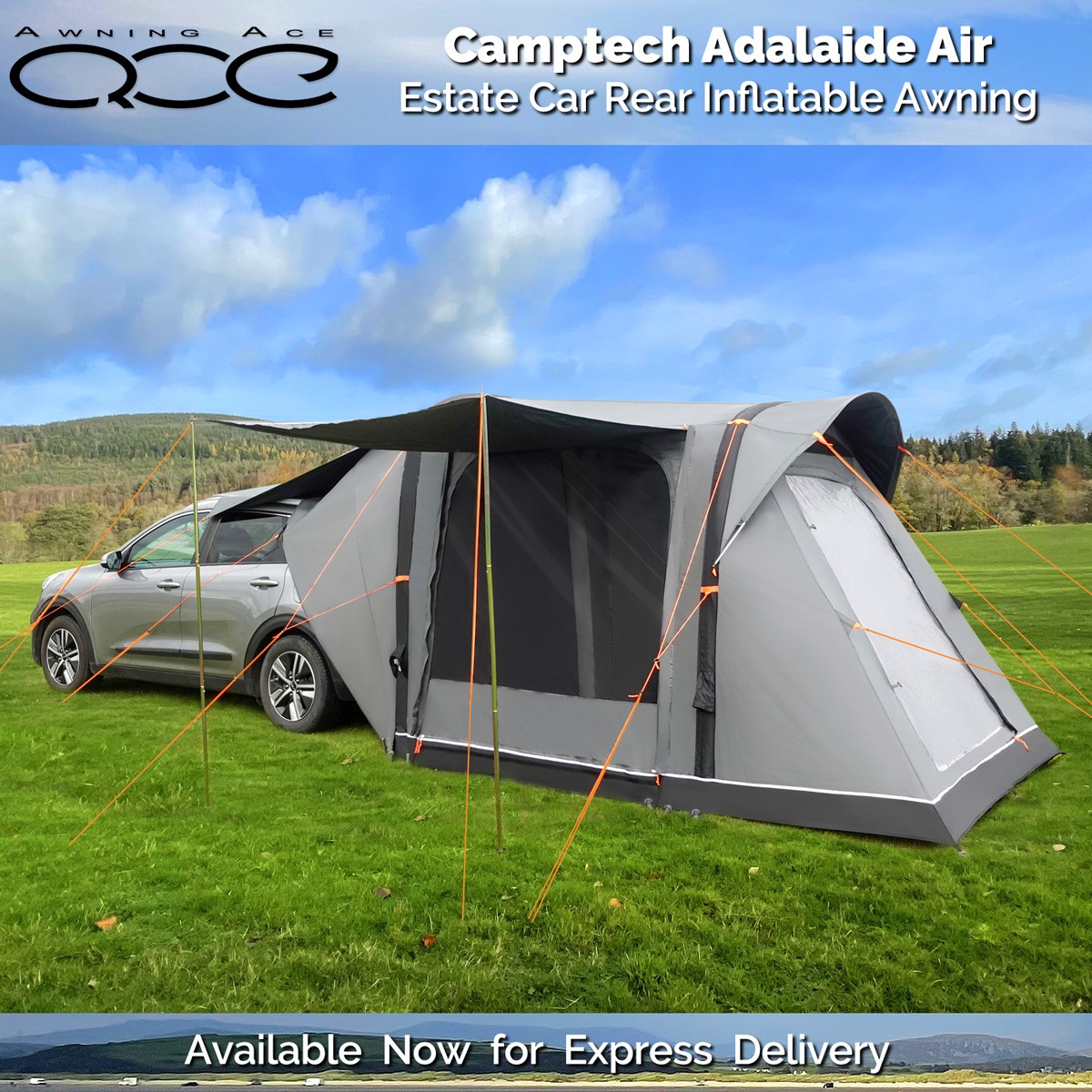 Camptech Adelaide Air Hatchback, SUV, Estate, Rear Car Awning