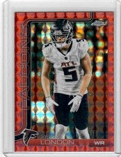 2025 Topps Chrome #12 Drake London Red Geometric Refractor /5 COLOR MATCH