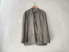 BRUNELLO CUCINELLI gray 3/2 ROLL LINEN/WOOL/SILK SUIT JACKET 44/54