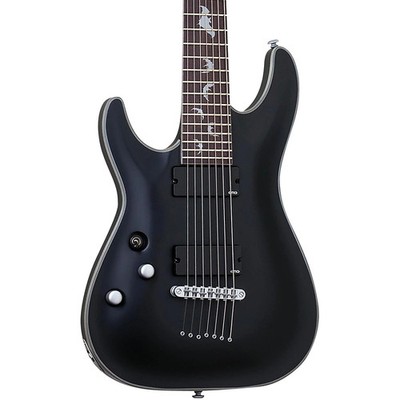 Schecter Guitar Research Damien Platinum 7 LeftHanded Electric Guitar Satin Blk