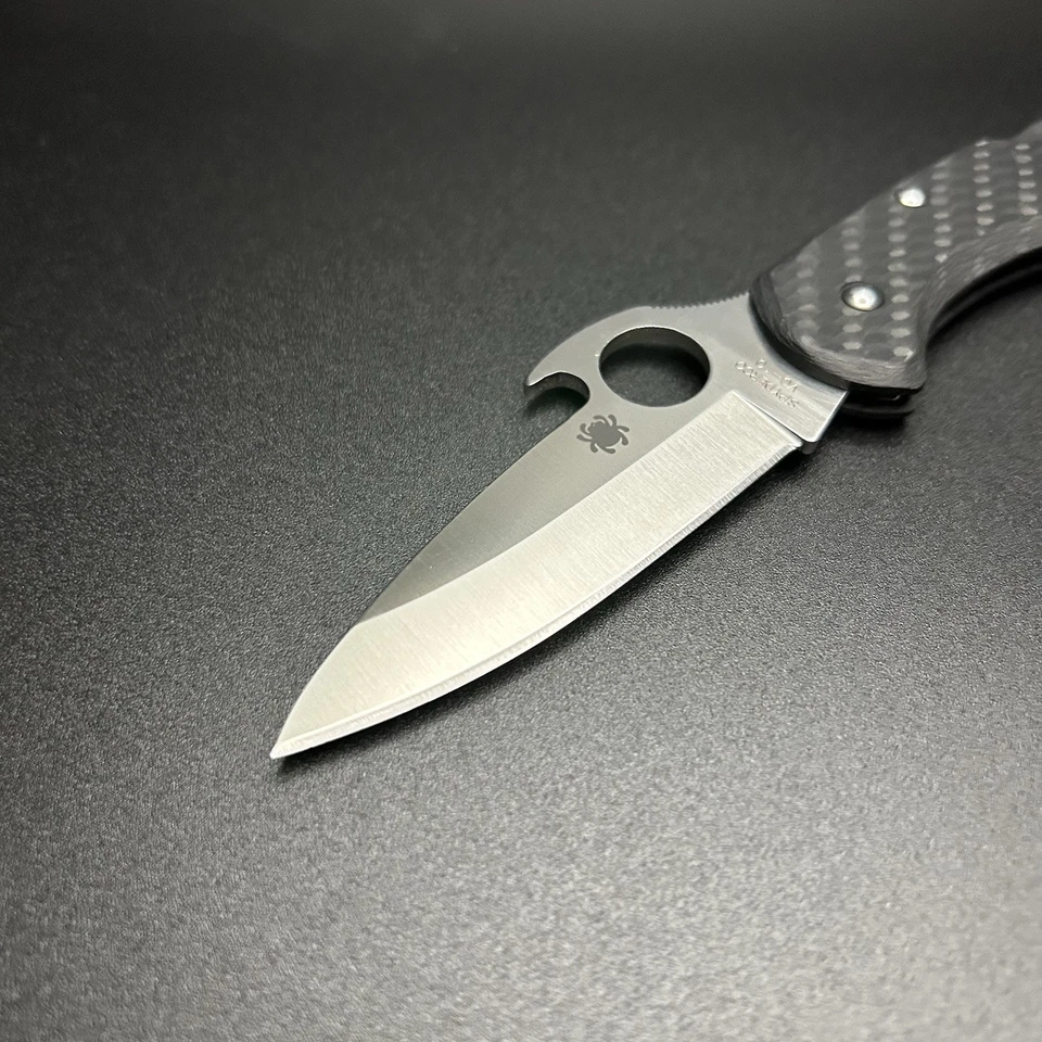 Custom Spyderco Delica 4 Emerson VG-10 Carbon Fiber Scales Titanium Deep Clip - Image 2 of 4