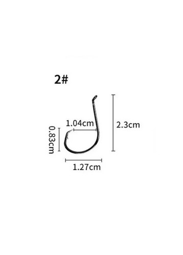 100 Circle Hooks, #2 Octopus Fishing Circle Hooks, 2X Strong - Black - Picture 2 of 5