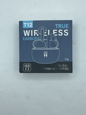 T12 True Wireless Bluetooth Earbuds In-Ear Stereo HIFI Headphones w/ LED Case