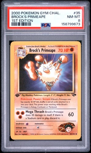 Brock's Primeape (1st Edition) graded PSA 8 for sale on eBay
