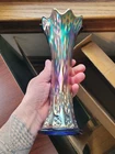 Very Pretty Blue Fenton Carnival Glass  Knotted Beads Pattern Vase