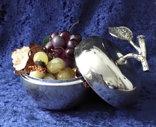 Apfel Dose versilbert ? Deckeldose plated ? Vintage Design TEGHINI FIRENZE ? 