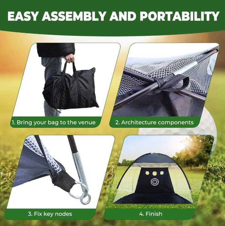 Golf Net 10x7ft Golf Practice Net and Mat for Backyard Home Training