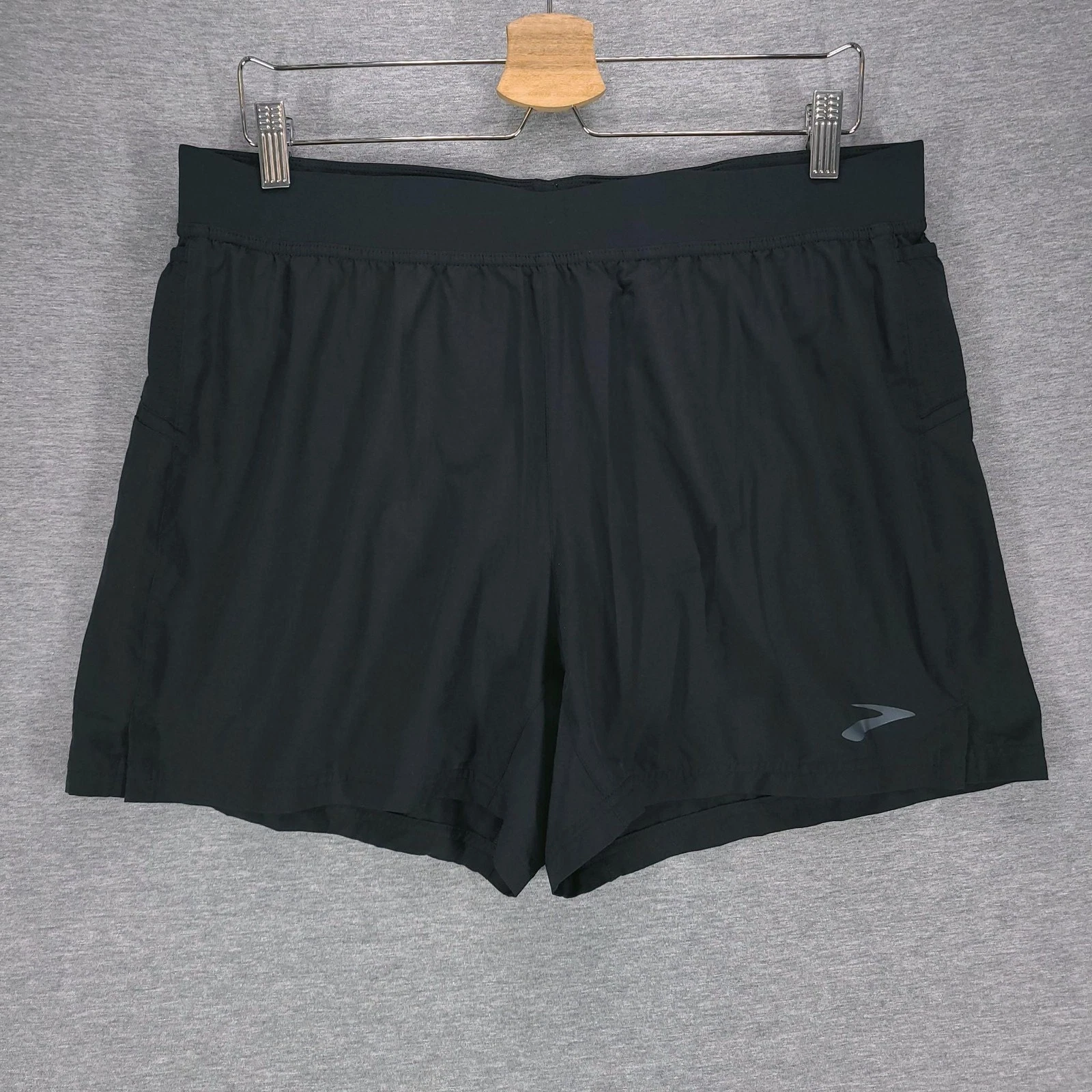 Brooks Sherpa 5 Inch Running Shorts Mens Large Black Lined Lightweight Athletic