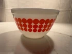 Vintage Pyrex Orange Polka Dot Mixing Nesting Bowl # 401 USA Milk Glass 1.5 Pint