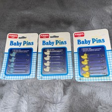 NEW 3 Packs Vintage 12 Duck Diaper Pins 1986 Playskool Baby Yellow Blue White