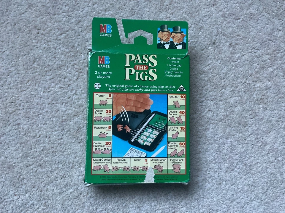 Vintage MB Games Pass The Pigs Travel Game 1984 - Complete - Never Used - Image 3 of 4