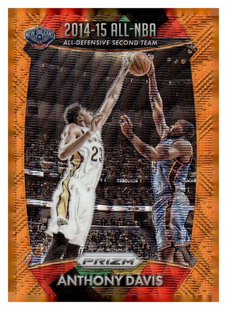 2015-16 Panini Prizm #395 Anthony Davis Orange Wave Prizm