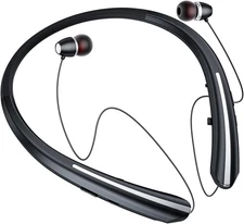 Bluetooth Headphones Neckband, Retractable Headset Wireless Sports Earbuds Noise