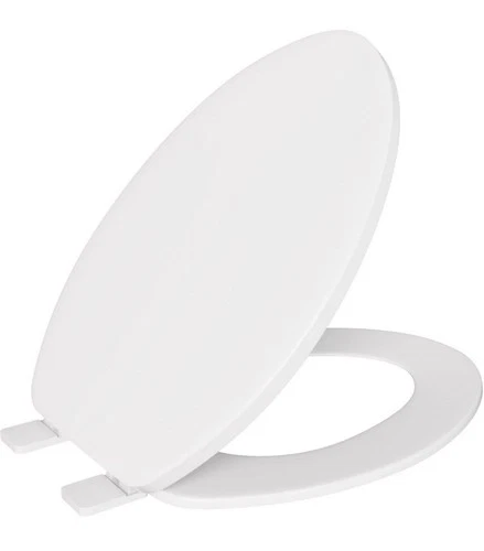 Jones Stephens Closed Front Elongated Plastic Toilet Seat W/Cover 18.5" White - Picture 1 of 9