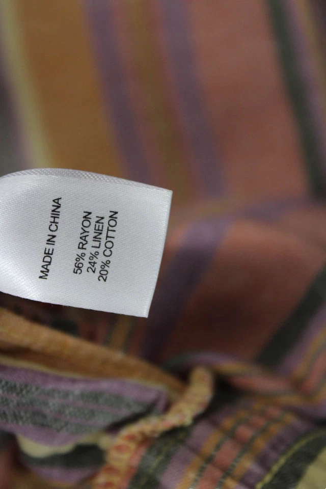 Pantalones informales sin cordones Drew para mujer con estampado de rayas de pierna recta multicolor talla XS Foto 4 de 4