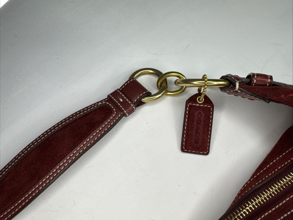Coach Burgundy Red Suede Leather Soho Hobo Vintage Bag Y2K D0793 