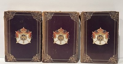 Antique 1901 Memoirs of the Emperor Napoleon  Madame Junot - 3  Leather Volumes