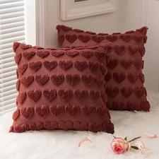 Valentines Pillow Covers 18x18 Inch Set of 2 18" x 18" Pack of 2 Burgundy