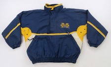 Rare Vintage STARTER Michigan Wolverines 1/2 Zip Pullover Jacket 90s Blue SZ XL