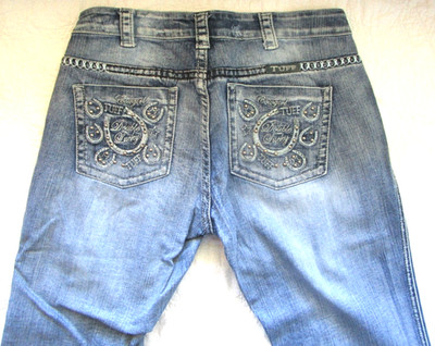 WOMENS COWGIRL TUFF 31x34 1/2 DOUBLE LUCKY STUD JEANS