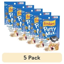 5Pack Purina Friskies Party Mix Beachside Crunch Cat Treats, Shrimp, Crab, 2.1oz