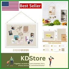 Elegant Double-Sided Linen Cork Bulletin Board - Versatile Wall Organizer