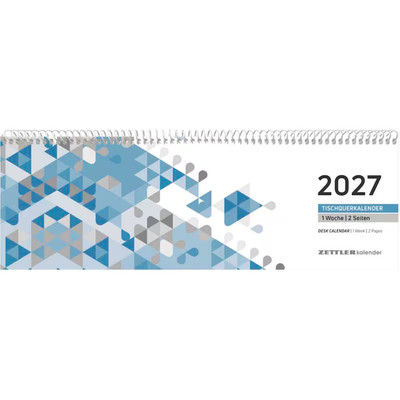 Tischquerkalender 2027 von Zettler - 1 Woche auf 2 Seiten - viel Platz