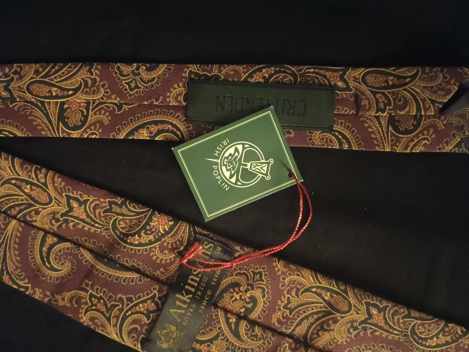 Corbata Atkinsons Royal Irish Popelín Crittenden nueva con etiquetas hecha en Irlanda Foto 3 de 4