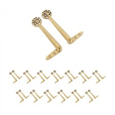 Floral Stair Carpet Runner Holder Clips Solid Cast Brass 5.5" L Pack of 13