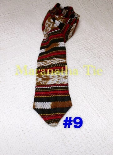 Cravate MARRON FONCÉ tissu fait main Guatemala cravate médium petite - CADEAU PARFAIT - Photo 6 sur 8