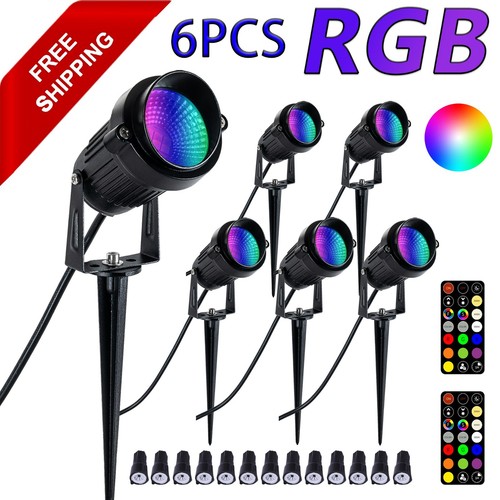 FTL RGB Landscape Lights Outdoor AC/DC 12V Low Voltage 7W Color Changing 6-Pack - Picture 1 of 9