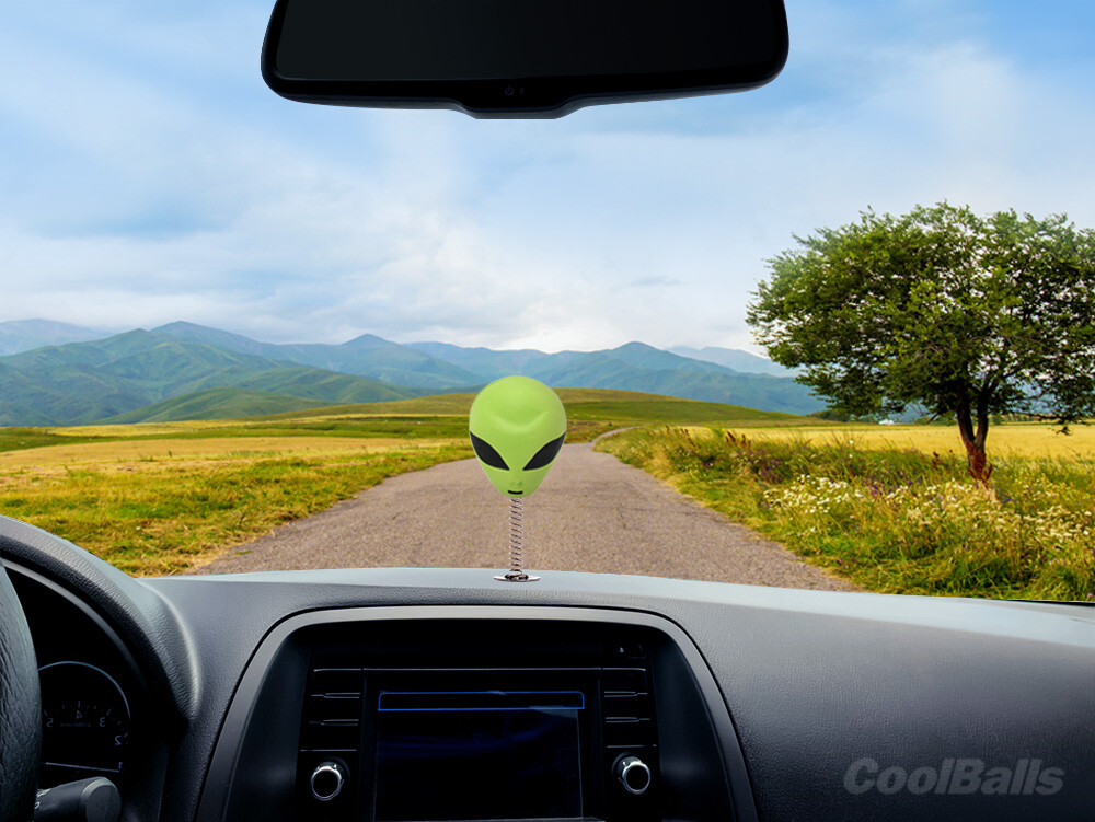 HappyBalls Green Alien Car Antenna Topper/Mirror