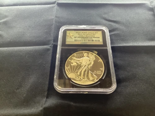 2013 W SILVER EAGLE NGC SP70 ENHANCED FINISH FROM WEST POINT SET EARLY RELEASES!