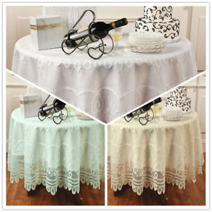 Vintage-Lace-Tablecloth-Floral-Table-Cover-Wedding-Party-Dining-Decor-Round-70-034