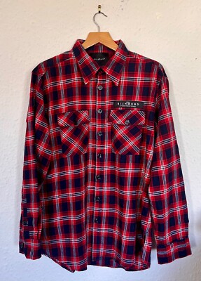 NEW John Richmond It's Only Rock'N'Roll Mens Red Plaid Shirt Size XL  UK