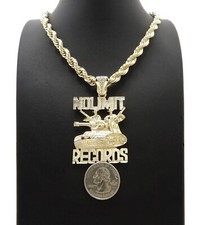 Hip Hop Iced NOLIMIT RECORDS Tank Pendant  8mm 18" 20" 24" Rope Chain Necklace