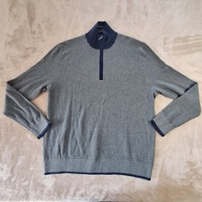 Brooks Brothers Sweater Men's XL Gray 1/4 Zip Mock Neck Preppy
