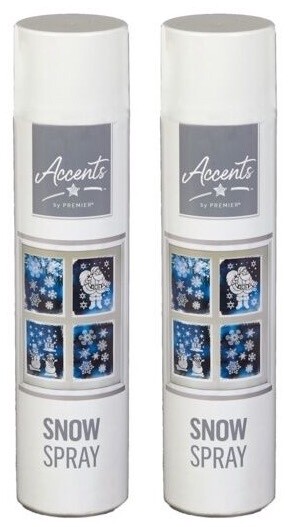 2x Premier Snow Spray Christmas Decoration Artificial Window Festive Craft 150ml