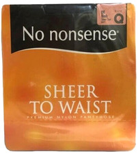 No Nonsense Sheer To Waist Pantyhose Sheer Toe OFF BLACK, SIZE Q