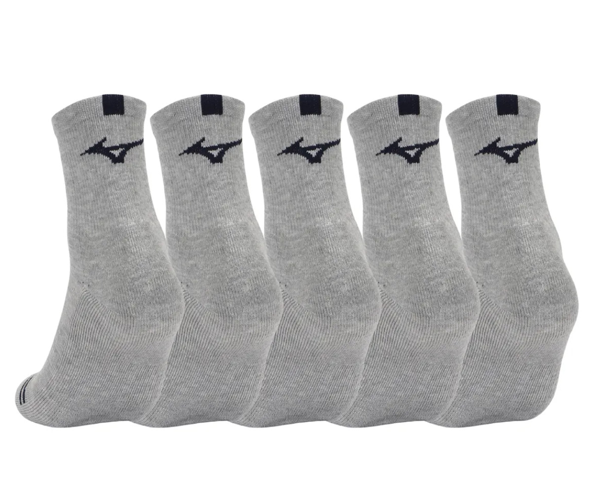 Носки Mizuno Performance с двойной подушкой Mid Crew Socks 5шт Спортивная одежда Повседневный носок серый 5890₽