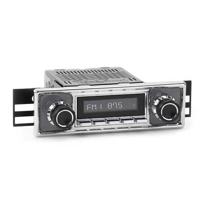 RetroSound Becker Style Motor 2 Bluetooth Pinstripe Chrome Classic Car Stereo