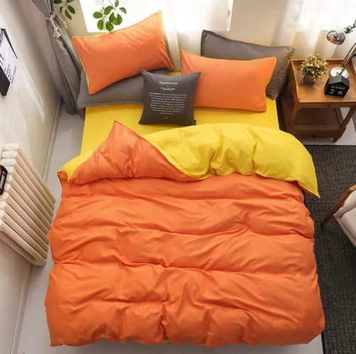 3D Yellow Orange NAO8039 Bed Pillowcases Quilt Duvet Cover Set Queen King - Bild 2 von 9