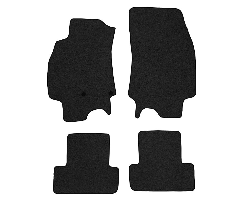 Tapis Megane 3 anti-saleté en velours noir et contours cuir rouge protecteur