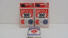 NOS Bicycle Brand 2-Boxes Of 100 3 Color Poker Chips And 1-Deck Standard Cards