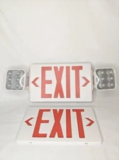 Sure-Lites LPXC25 Combo Unit Integrated Exit Sign w 2 LED emergency lights, red