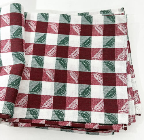 Vintage NOS Set of 4 Square 16.5” Napkins w Watermelons 1992 USA 100% cotton - Picture 3 of 7